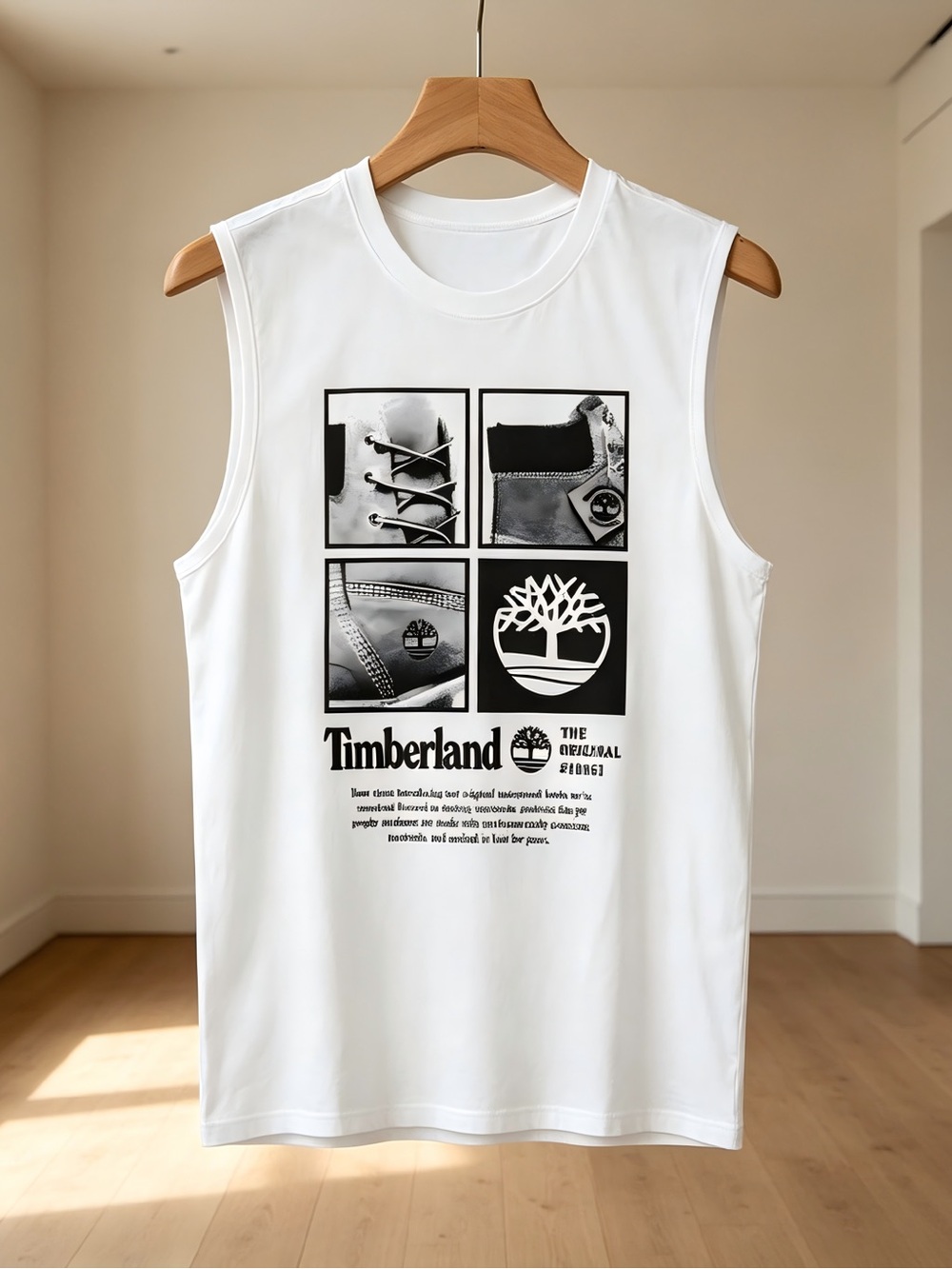Timberland Square Stack Logo Graphics Womens Mens Tank Top Unisex